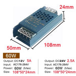 alimentation électrique 12v 24v 60w 100w 200w 300w 400w ultra fine bleue