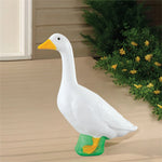 statue canard blanc jaune vert jardin décoration intérieur figurine animaux gobelet plumes