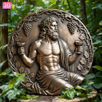 décoration murale relief bronze homme couronné coupes vignes raisins grec classique chambre salon jardinet