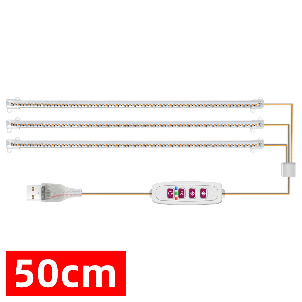 éclairage led plante 3000k têtes 30 50cm blanc vis contrôleur distant