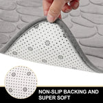 tapis bain moderne gris texture cailloux antidérapant salle bain 30cm 60cm 40cm 100cm