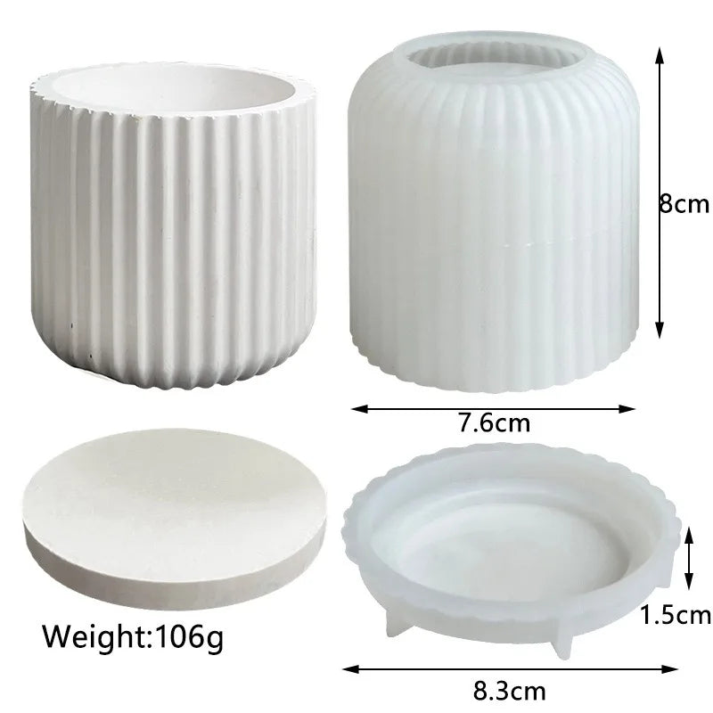 boîtes bijoux silicone blanc rayures verticales modernes couvercles
