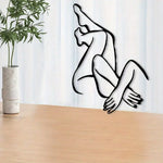 sculpture murale noir figure humaine abstraite contour simple contemporain chambre salon decoration