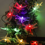 guirlande lumineuse libellules transparentes 10 led batterie maison jardin fêtes anniversaires décoration vacances