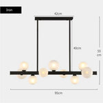 suspension lumineuse moderne or blanc boules translucides chaines interrupteur tactile
