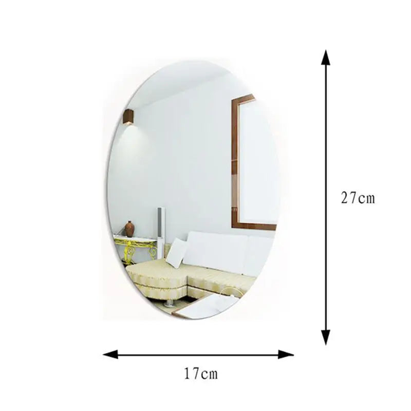 miroirs autoadhésifs acrylique blancs 3d décoration moderne stickers muraux rectangles ovales carrés