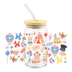 tasse verre couvercle bois ballons animaux fleurs halloween goess spooky transparent unique