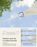Voile d'ombrage blanche utilisée en camping