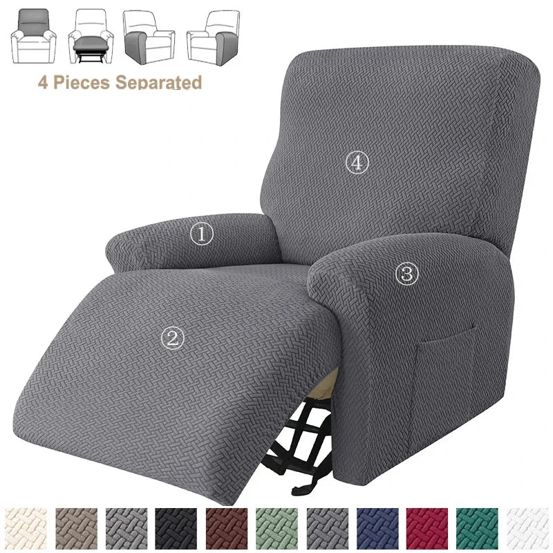 housses fauteuil relax gris tissu motifs géométriques moderne adhésif poche lavage machine