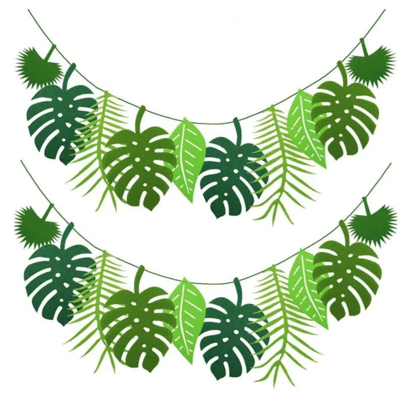 guirlande feuilles tropicales vertes monstera palmier mariage anniversaire noël décoration festive