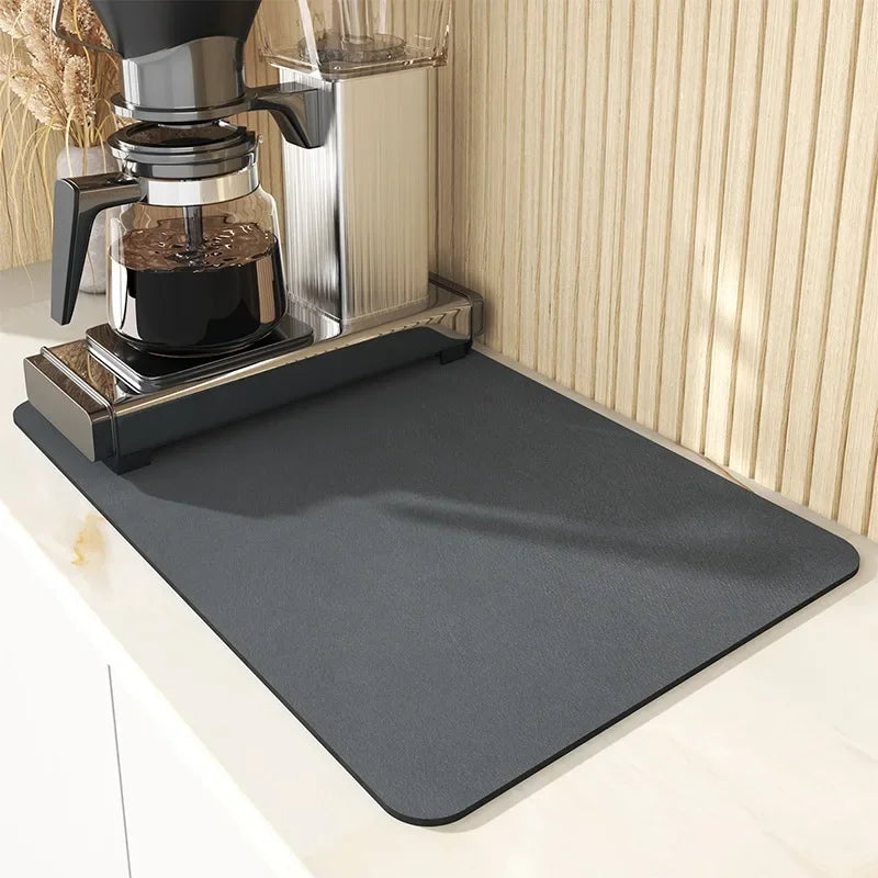 tapis séchage vaisselle microfibre noir moderne anti dérapant respectueux environnement 20cm 30cm