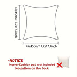 housse coussin carrée motif chien cartoon beige oeil blanc museau orange pattes rouges polyester