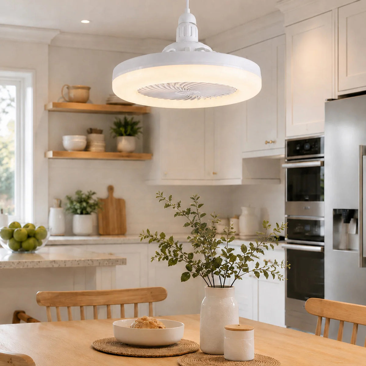 ventilateur plafonnier led lampe moderne minimaliste blanc certification vde ul rohs cqc cem fcc