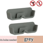 porte lunettes mural adhésif transparent blanc gris moderne rangement anti pression chevet soleil