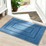 tapis bain antidérapant polyester durable moderne gris clair géométrique absorbant entrée salle bain