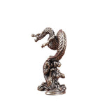 statuette dragon argenté écailles sculptural antique décor maison cadeau fête saison unique