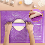 tapis pâtisserie silicone violet bleu rose motifs règles adhésif pratique décoratif 30x40cm 60x45cm