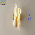 lampe murale moderne blanc doré éclairage cuisine salle manger fixée mur lignes ondulées