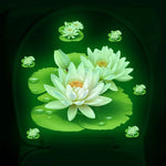 autocollants décoration maison motifs animaux félins yeux sourires fleurs lotus fougères rochers