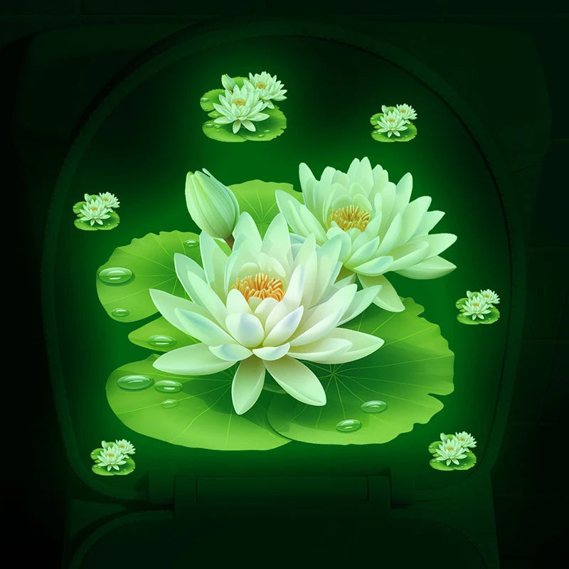 autocollants décoration maison motifs animaux félins yeux sourires fleurs lotus fougères rochers