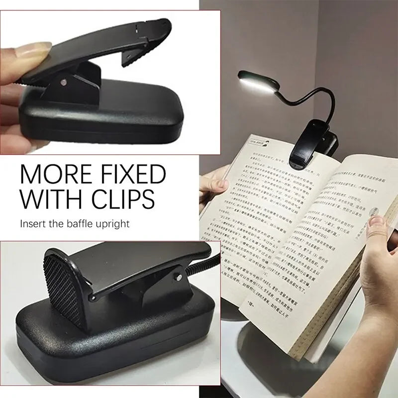 lampe lecture led rechargeable portable clipser flexible noir moderne chambreétudelectureportable