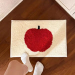 tapis moderne pomme rouge orange vert doux moelleux antidérapant polyester intérieur chambre salle bain