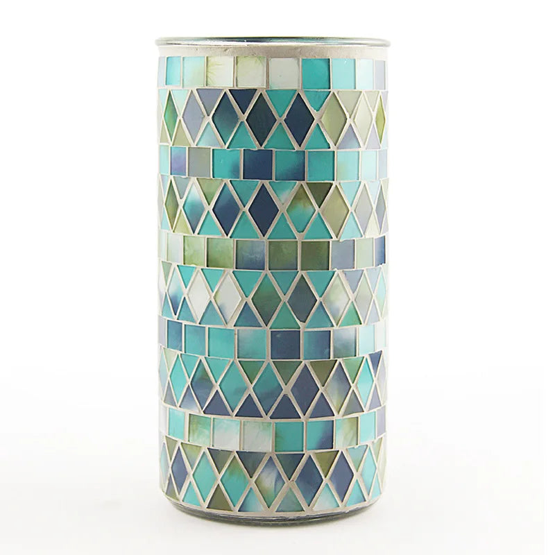 vase verre mosaïque bleu vert violet moderne décoration chambre coucherOpaque