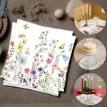 serviettes multicolores fleurs décoratives festives happy birthday anniversaire noël mariage transparentes table festive