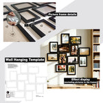 Cadres photo bois modernes noirs naturels set 12 plan