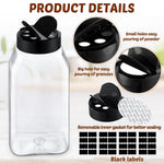 bocaux plastique transparents couvercle noir shaker assaisonnement herbes épices stockage moderne minimaliste
