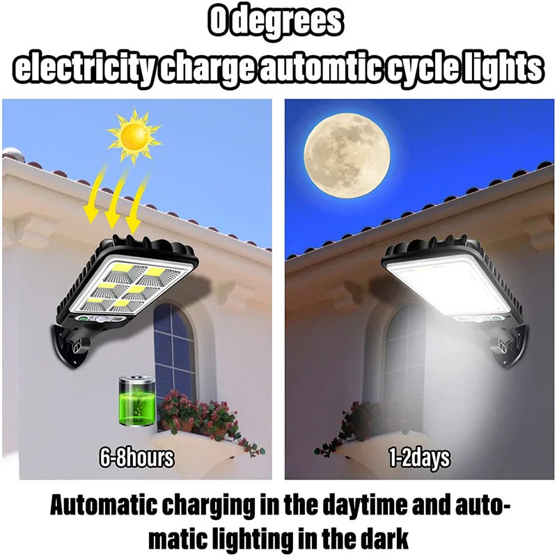 lampe solaire moderne noire plaque intégrée ip65 étanche mur led télécommandeextérieur jardin vacances