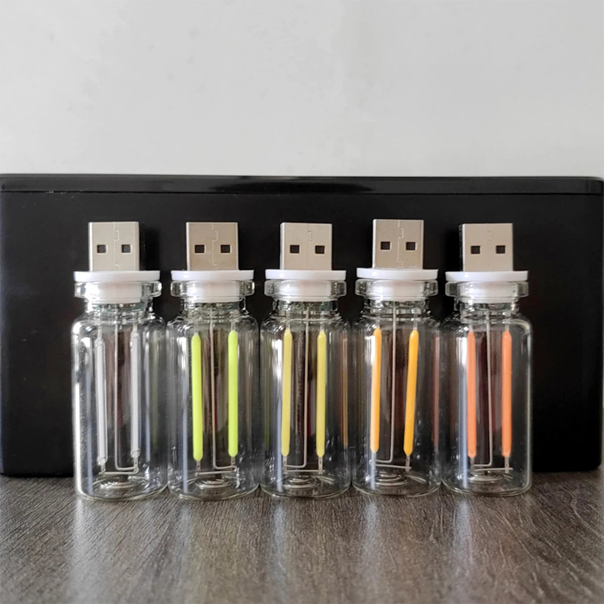 veilleuse usb led moderne nuit chambre adhésive couleurs transparentes blanc chaud 360degagement