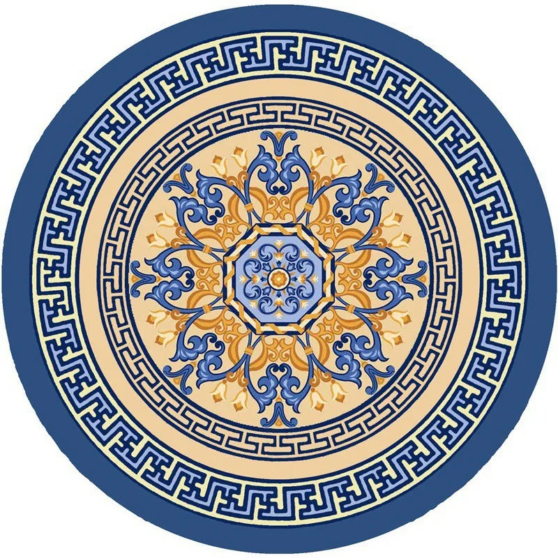 tapis rond boho mandala multicolore floral deco moderne salon chambreextérieur 80x80cm 120x120cm