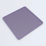 tapis protection moderne cuisine jaune violet gris grille hexagonale opaque
