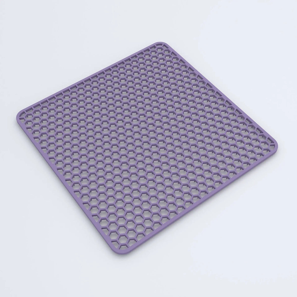 tapis protection moderne cuisine jaune violet gris grille hexagonale opaque