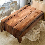 nappe table marron texture bois moderne imperméable lavable extérieur fête banquet clips métalliques