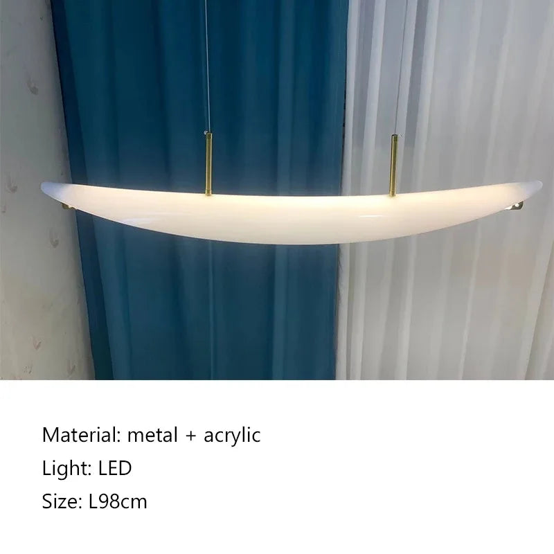 suspension lumineuse moderne minimaliste blanc translucide métalliques fixations ampoules led 115cm 98cm