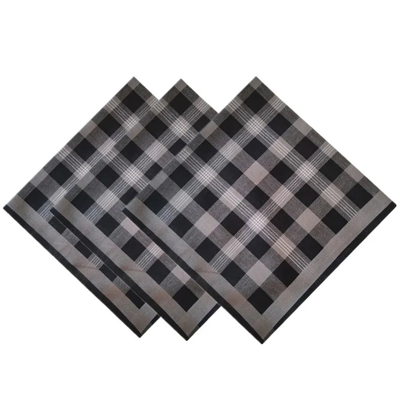serviettes carrées coton carreaux noir blanc gris classiques modernes homme table manger