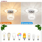 lampe moderne transparente strass argentée élégante éclairage quotidien verre métal