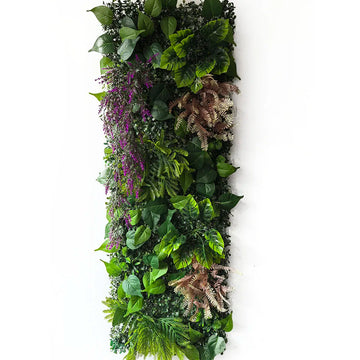 mur végétal artificiel décoration jardin intérieur extérieur feuilles vertes fleurs naturelles panneau murale décoratif