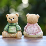 figurine résine ours peluche moderne détaillée couleur multiple décoration jardin anniversaire accessoire diy