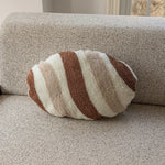 housse coussin beige marron motif rayé texture douce moderne opacité jacquard polyester décoration canapé