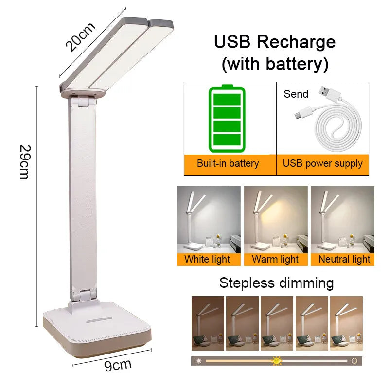 lampe pliable rechargeable led blanc moderne sans ombre tactile contemporaine 5v usb