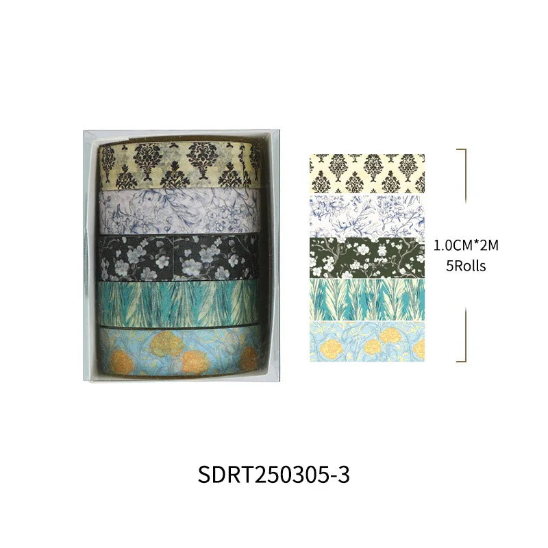 rubans adhésifs décoratifs vintage multicolores floral abstraits géométriques scrapbooking bricolage planificateur journal