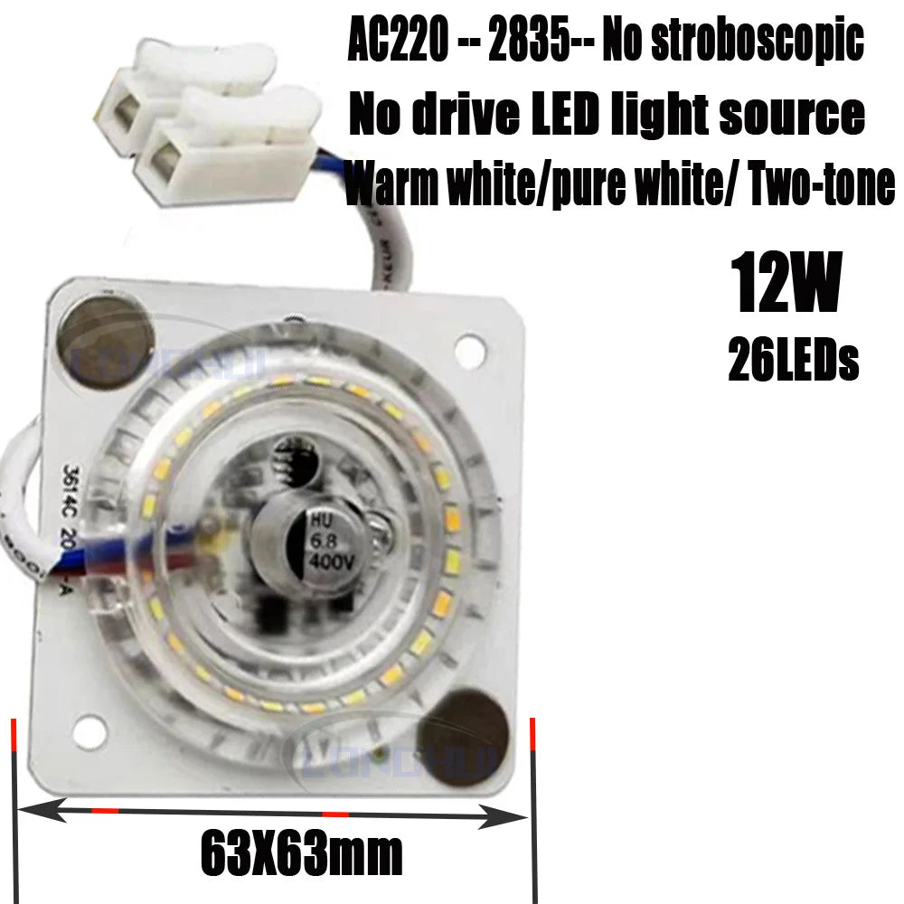 ampoule led circulaire 12w blanc pur blanc chaud clips moderne 63x63mm