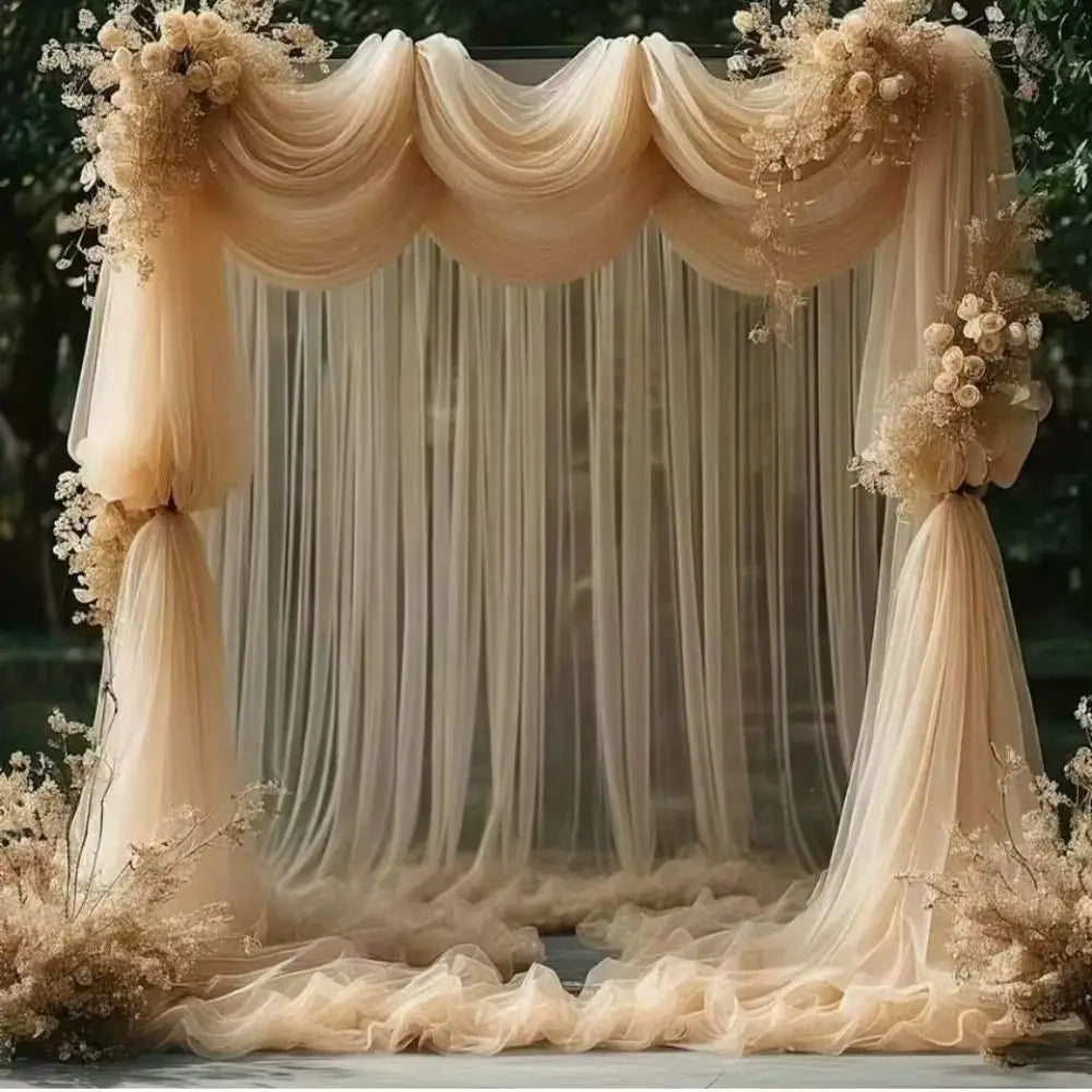 rideau deco blanc beige bleu clair transparent finement tissé classique élégant 6m 75cm polyester