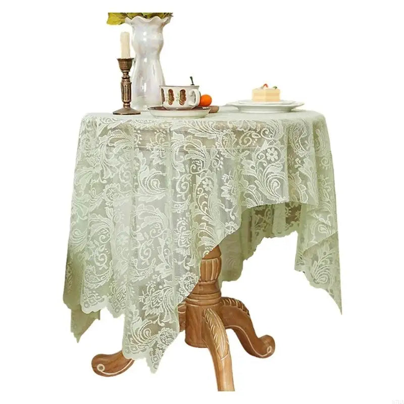 nappe table verte claire floral ajouré classique réutilisable hiver noël été