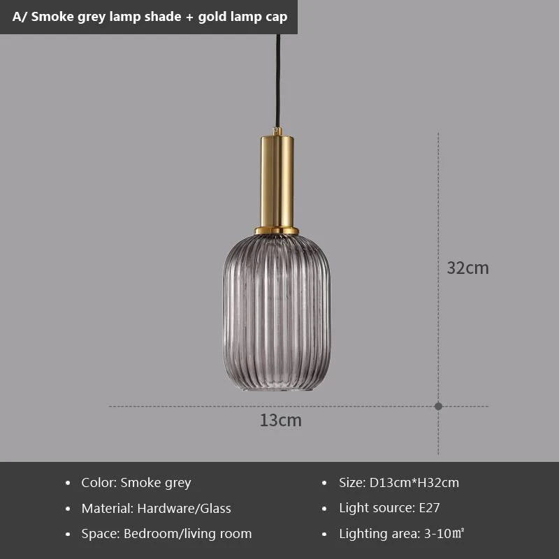 suspension lumineuse moderne vert gris doré rayures verticales opacité câble noir salon chambre étude
