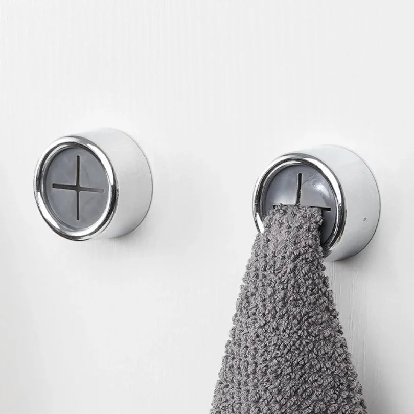 supports mural ventouse serviettes plastique imperméable multifonction moderne argenteux gris buanderie cuisine salle bain