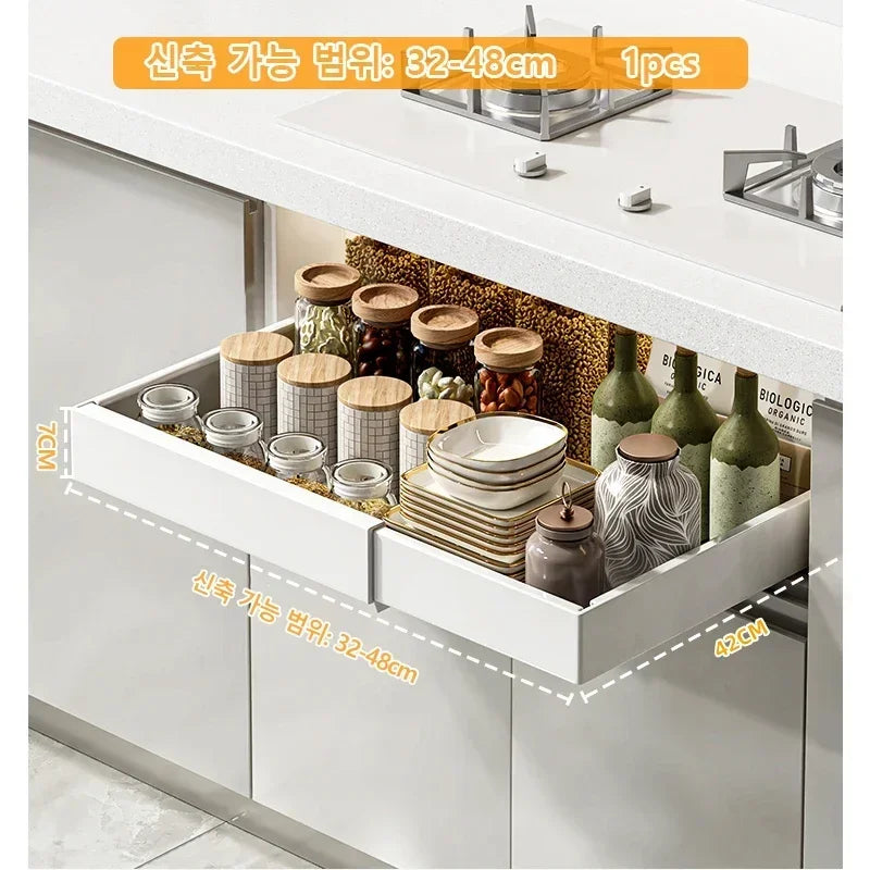 tiroir amovible blanc grille perforation rangement cuisine acier moderne adhésif epicerie organisation armoire multifonction